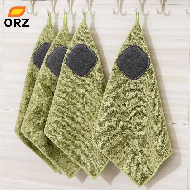 ORZ 2в1 Чистящие Салфетки Полотенца микрофибра + салфетка для мытья посуды хорошее