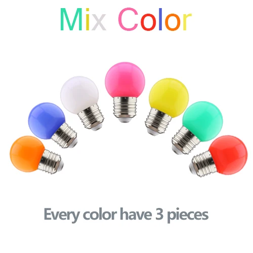 Mix Color 20 шт Bombillas светодиодный лампы Красочный E27 G45 220V Lamparas светодиодный светильник SMD 2835 Globe flash светильник светодиодный светильник лампы для декора стен - Emitting Color: Mix Color