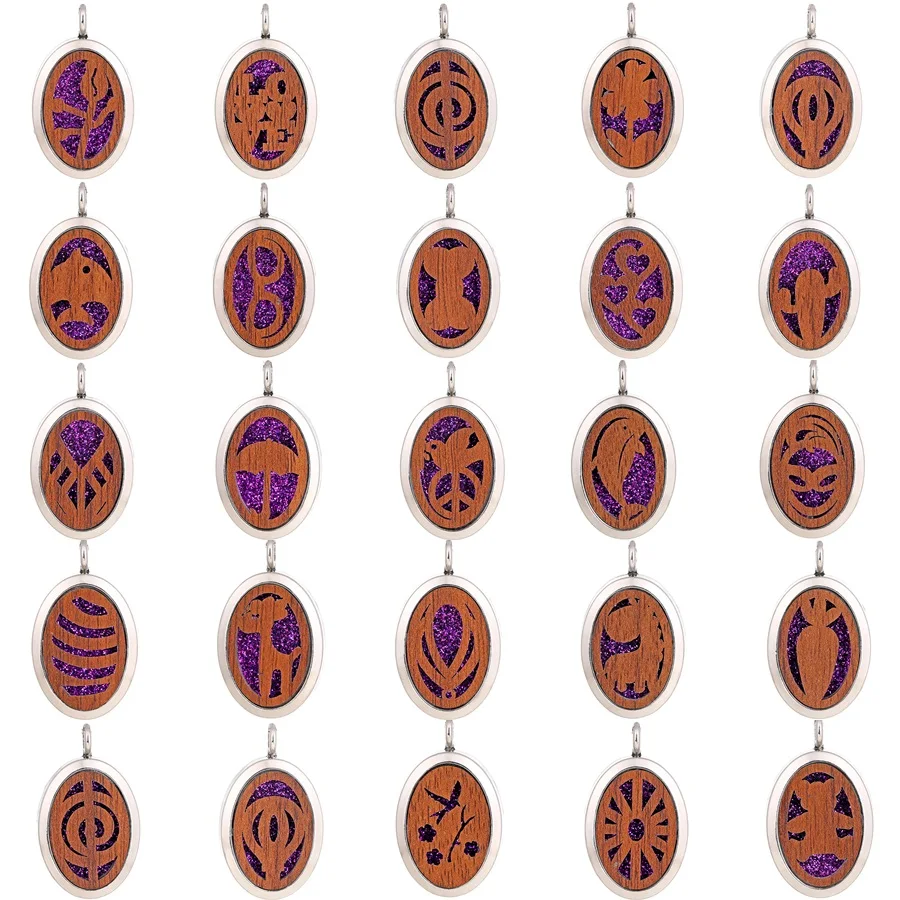 Деревянный медальон кулон в форме эллипса магнитная застежка подвески Эфирное