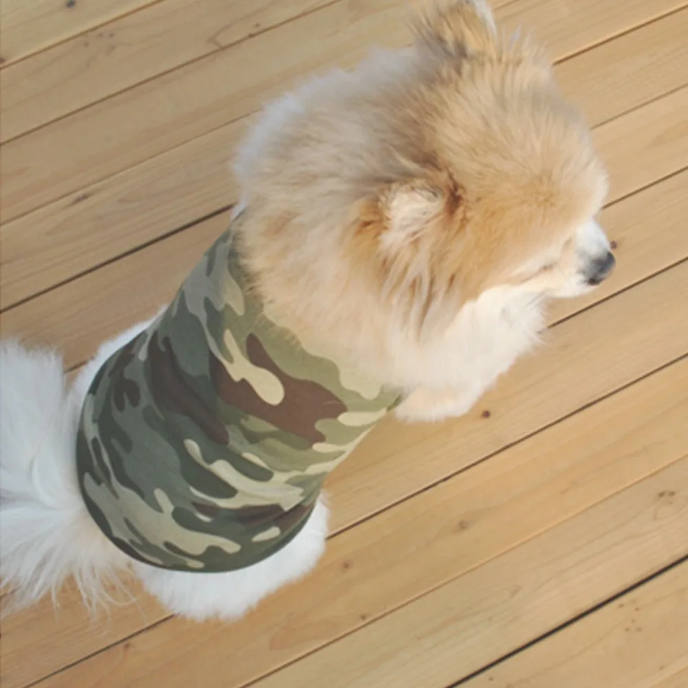 Модная футболка для собак и кошек симпатичная камуфляжная майка летняя куртка