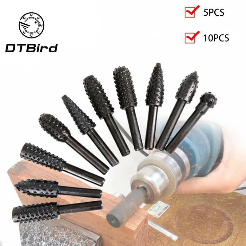 10 шт. стальной роторный файл 1/4 'ƌ мм хвостовик вращающиеся ремесленные файлы