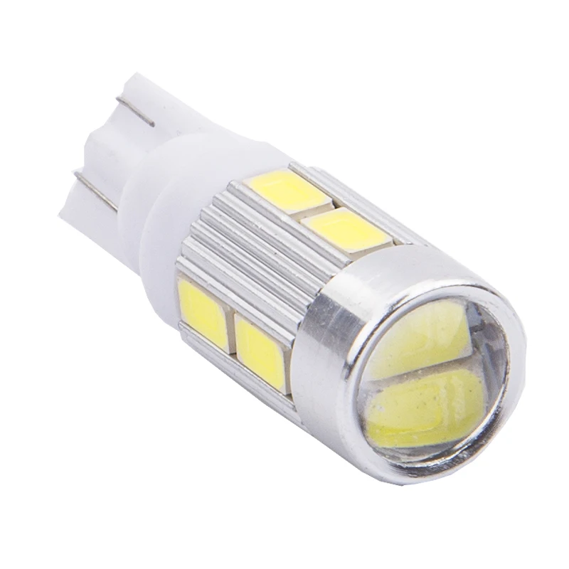 10 шт. T10 светодиодный W5W 168 194 10SMD без Ошибок клиновидный светильник боковые