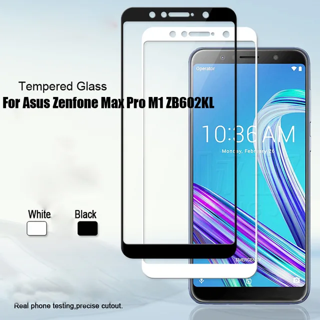 Фото Закаленное стекло с полным покрытием для ASUS Zenfone MAX PRO (M1) 9H защитное защитой от