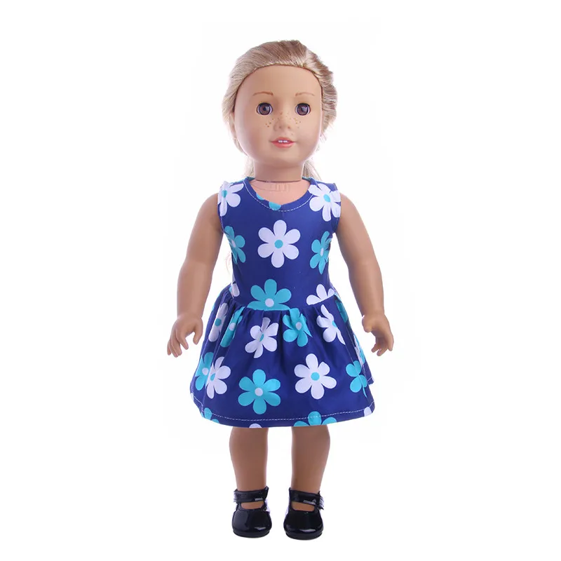 ZWSISU синий платье с принтом для девочек 18 дюймов American Girl Doll 43 см Zapf куклы baby born