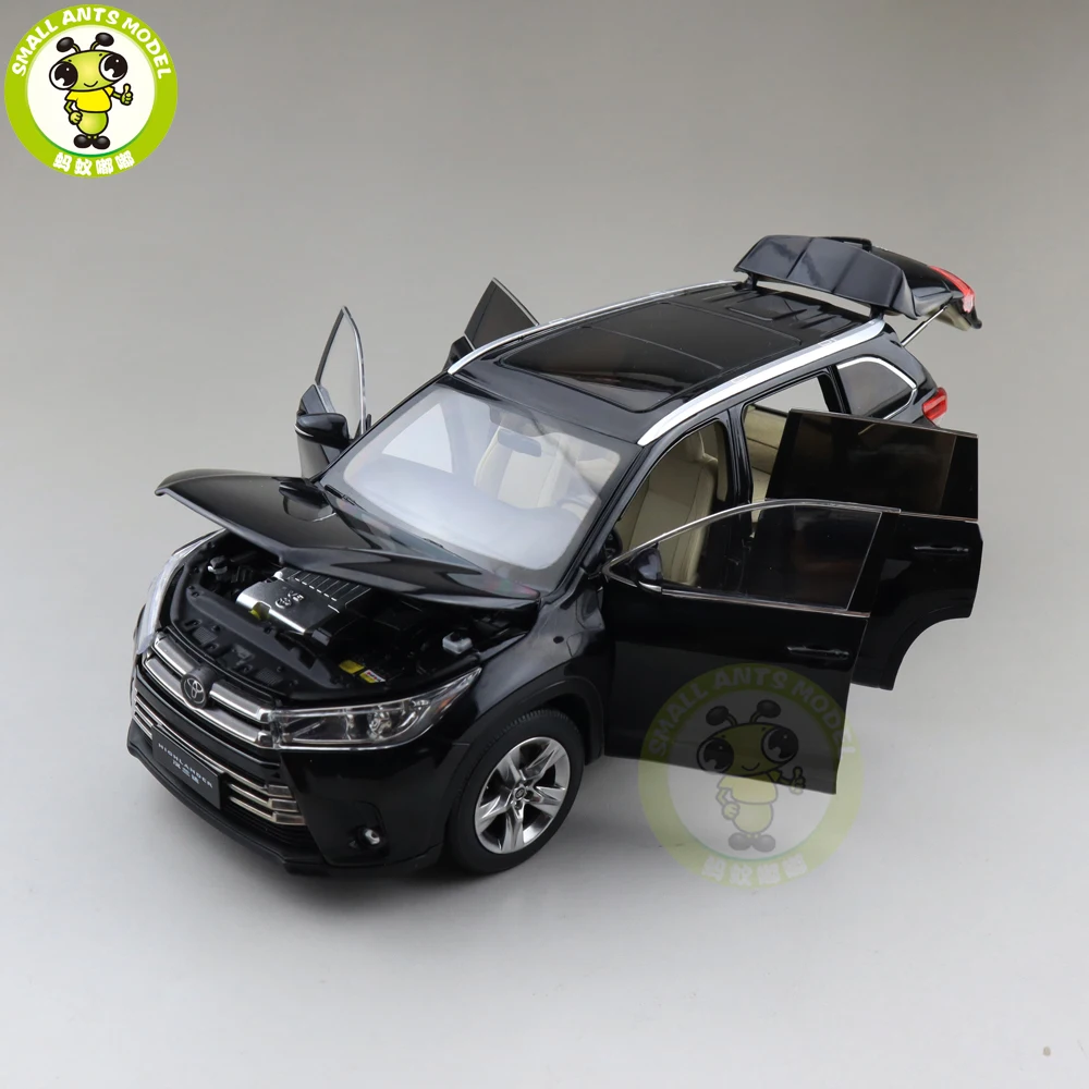 1/18 Highlander литая под давлением модель автомобиля SUV игрушки Детские подарки для мальчиков девочек черный