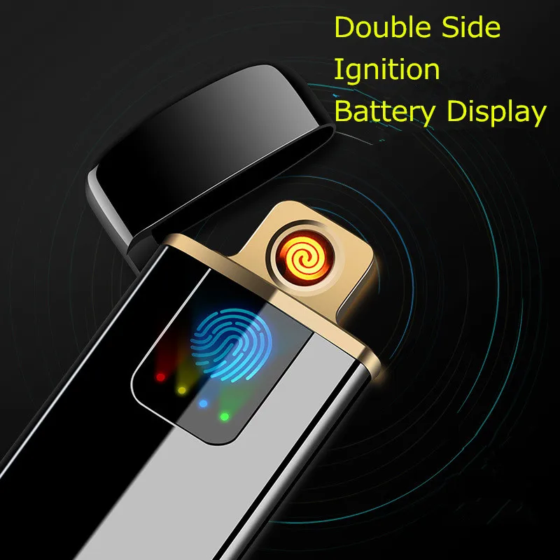Двухсторонняя Зажигалка для электронных сигарет с USB сканер отпечатков пальцев
