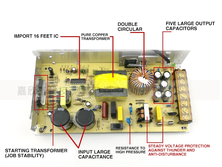 Устойчивый Промышленный источник питания 220 В переключатель на 24V10A DC24V