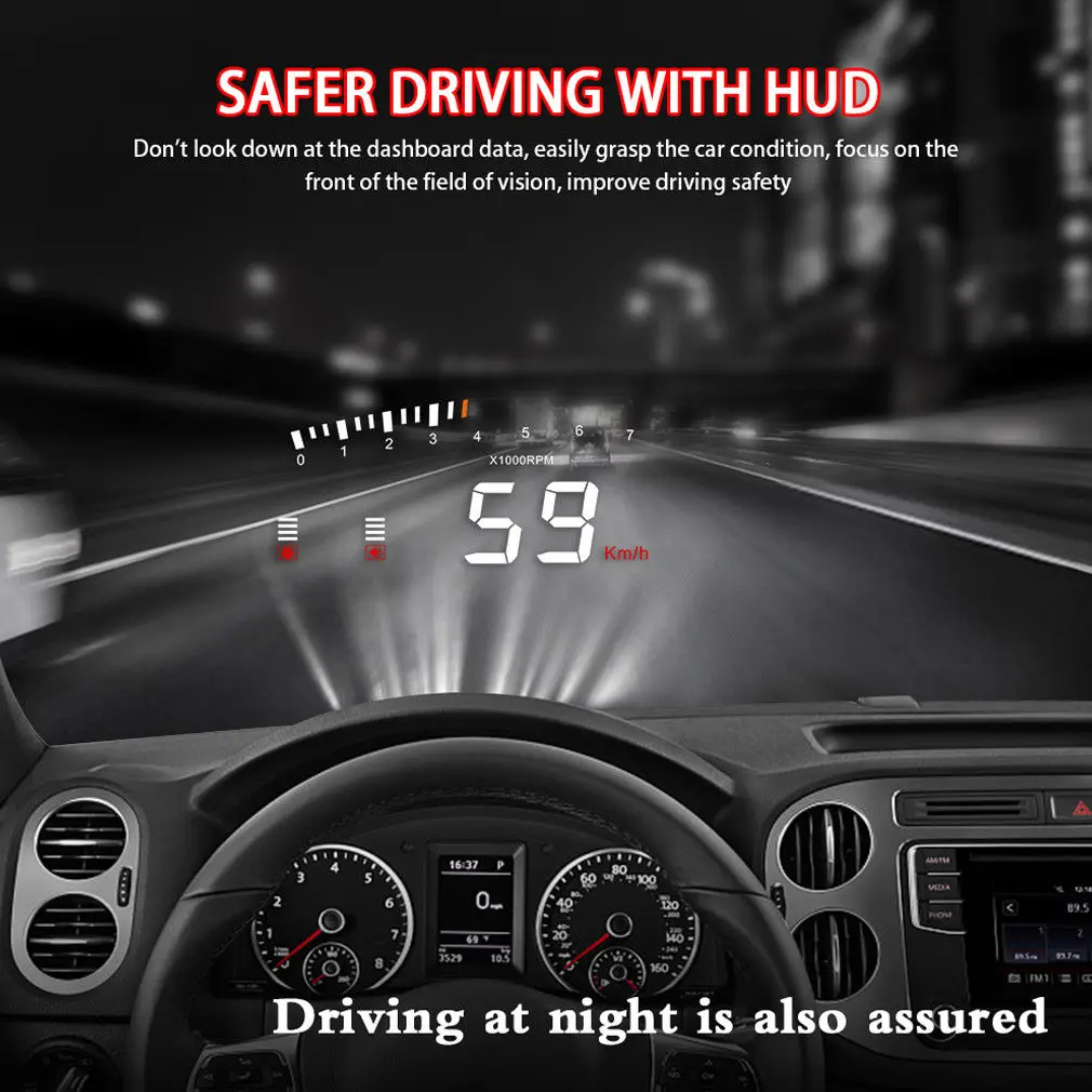 Универсальный автомобильный gps HUD цифровой дисплей Автомобильный измеритель скорости Предупреждение ющий сигнал