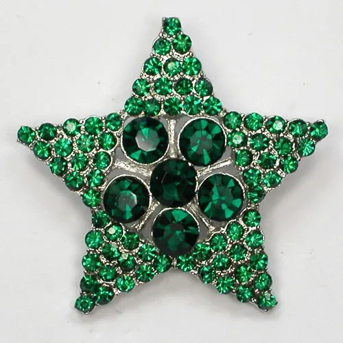 

Green Rhinestone brooch Star Pin brooches C2072 M