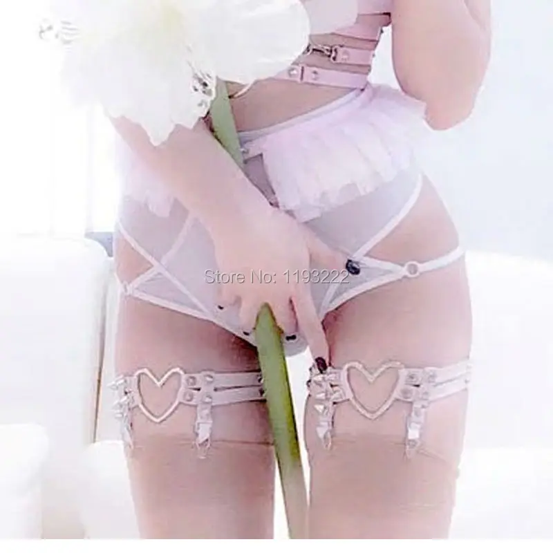 Оптовая продажа ручная работа пикантные Подвязки для ног в стиле панк двойные