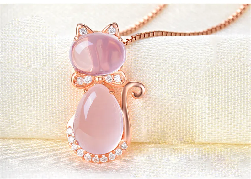 Женские ожерелья с подвеской в виде кота цвета розового золота|cat necklace|pokemon