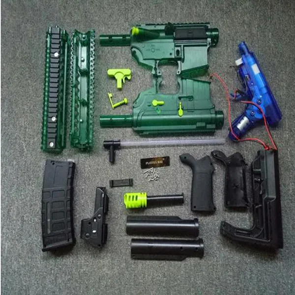 a set Спорт на открытом воздухе CS игра модель игрушки Ryunzaki MK18 M4 основной Чехол комплект прозрачные выгравированы разметки журнал гель-шарик пистолет - Цвет: a set