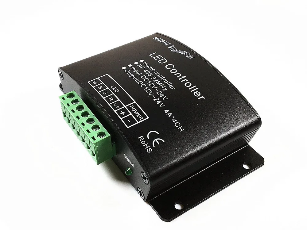 DC12V 24V 24 клавиши RGBW Музыка Светодиодный контроллер RF удаленный звуковой датчик