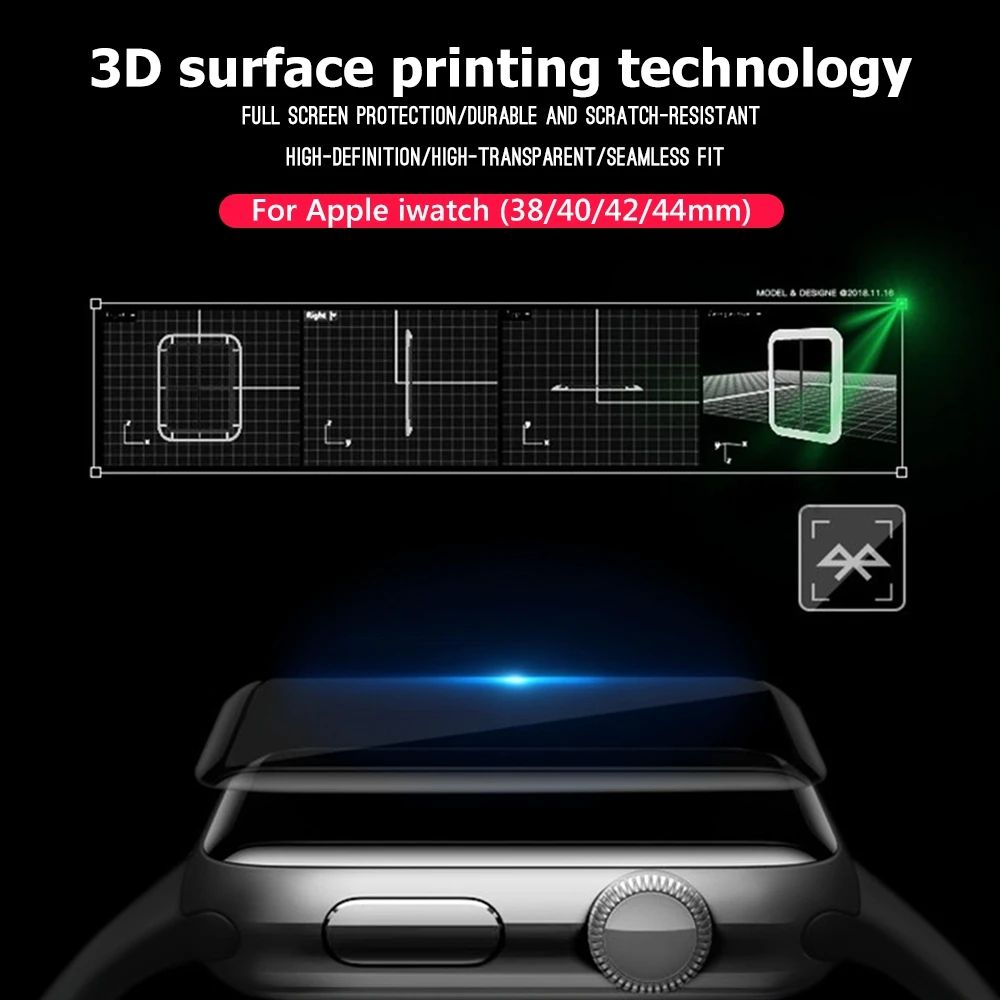 Для iWatch 3D изогнутая полная защита ТПУ Гидрогелевая пленка для Apple Watch 1 2 3 4 Защита