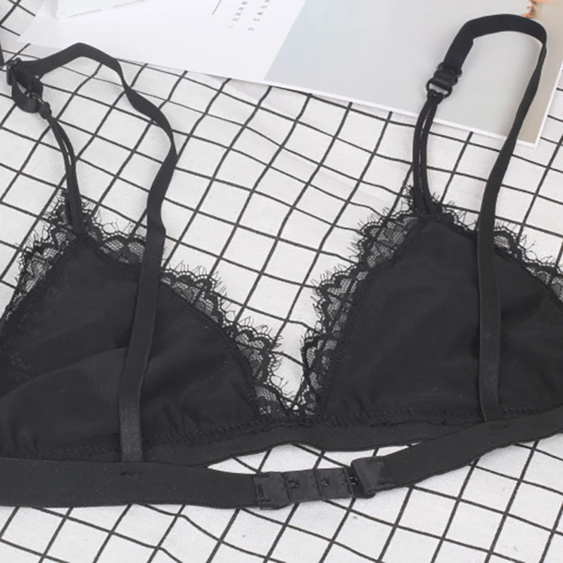 Женское ультратонкое кружевное нижнее белье Bralette с глубоким v образным вырезом