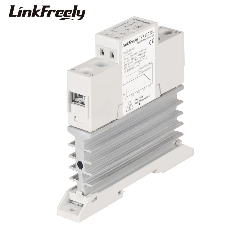 TRA23D25L 25A DC AC теплоотвод твердотельное реле din-рейка SSR 3 в 5 в 12 В 24 В DC вход 24-280VAC выходное напряжение релейная плата управления