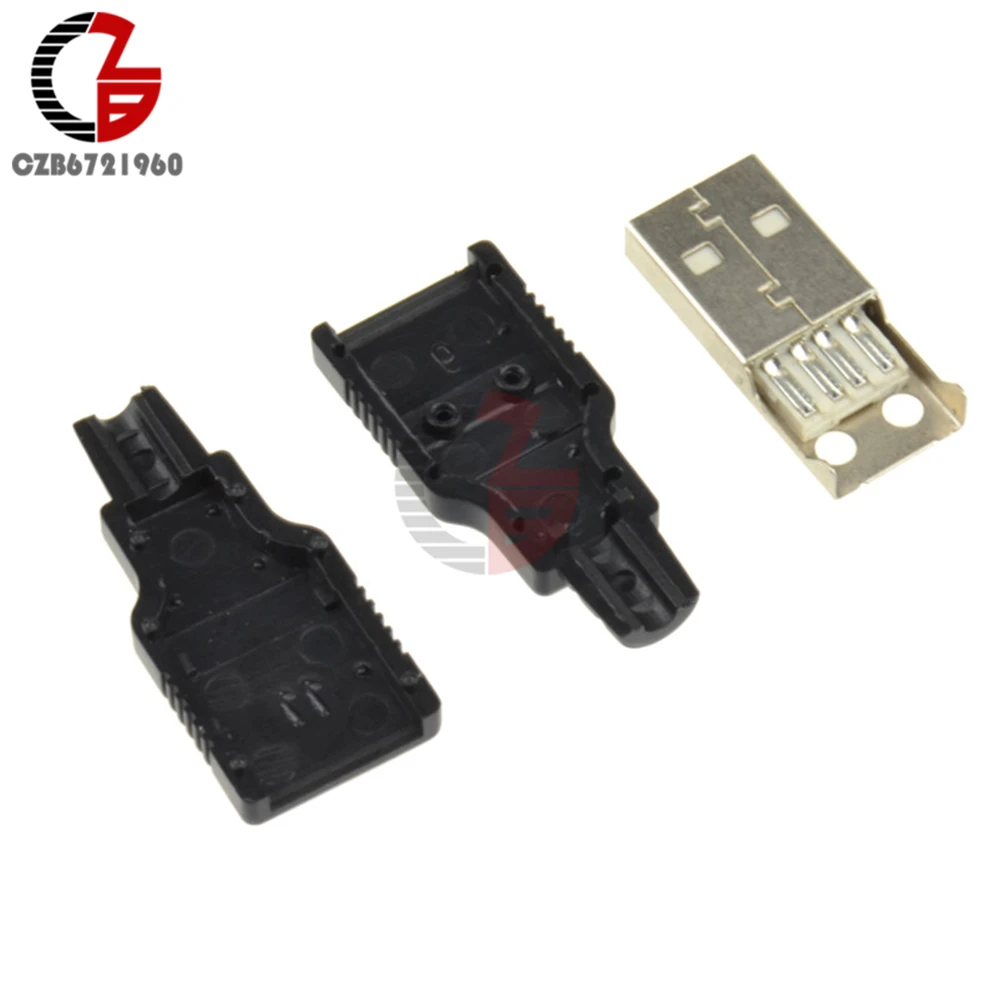 10 шт. USB2.0 Тип-вилка стандарта США 4-pin типа «папа» в комплект поставки входит адаптер 4Pin USB Jack с черным Пластик крышка