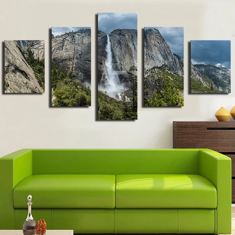 OKHOTCN 5 шт. лесной водопад фото фотография искусственная картина маслом на