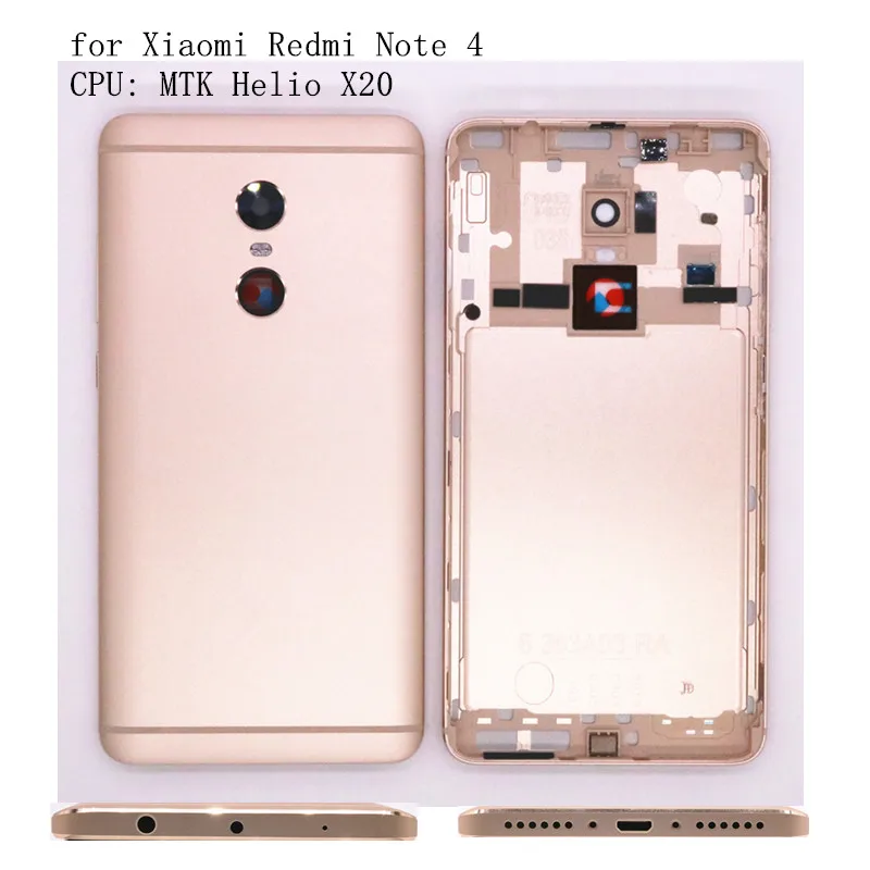 Оригинальный чехол для Xiaomi Redmi Note4 Note 4 MTK helio x20 задняя крышка батарейного отсека
