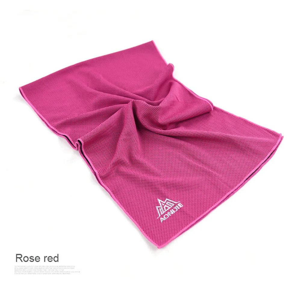 Rose red AONIJIE портативный плавательный Быстросохнущий Бег Путешествия Тренажерный зал ледяные полотенца холодное ощущение спортивные охлаждающие полотенца микрофибра 30X100 см - Цвет: Rose red