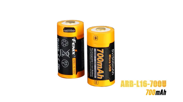 Fenix ARB-L16-700U USB Перезаряжаемый 700mAh литий-ионный аккумулятор 16340 RCR123A