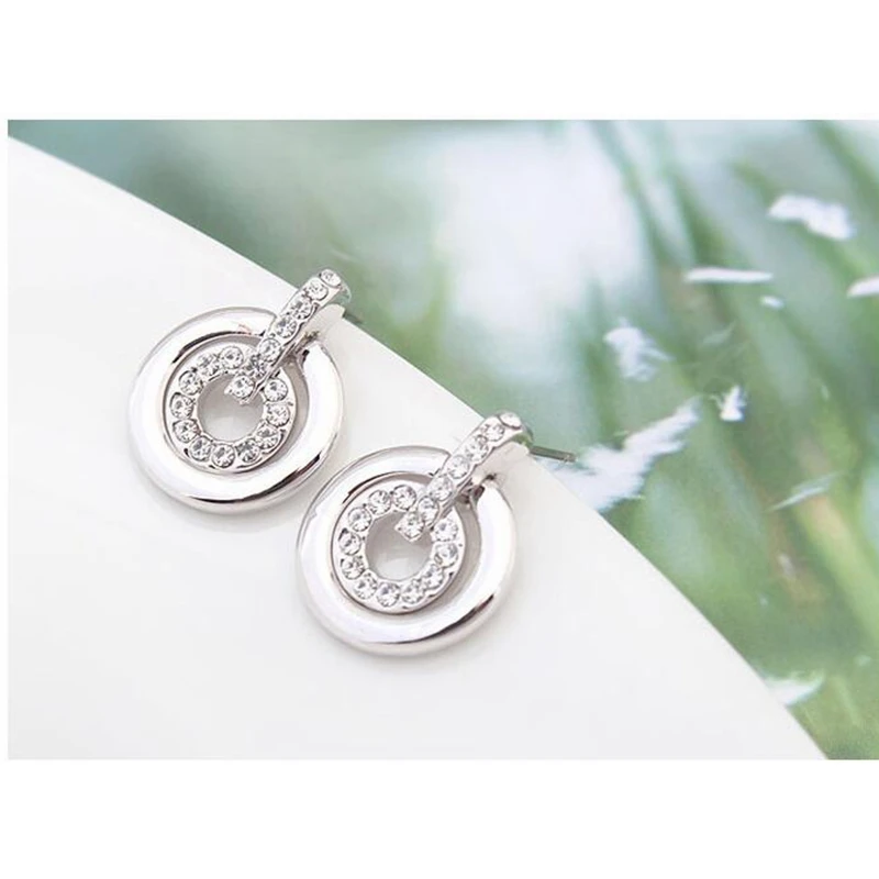 Женский ювелирный комплект из колье и серёг с кристаллами Сваровски|necklace earring|women