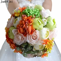 janevini elegant western style bridal bouquet with lace handle wedding bouquets handmade silk flowers bouquet rose artificielle