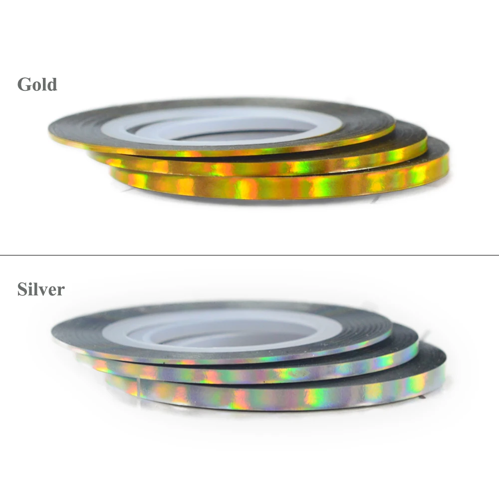 3 рулона радужной ленты для наращивания ногтей наклейки дизайна самоклеящиеся