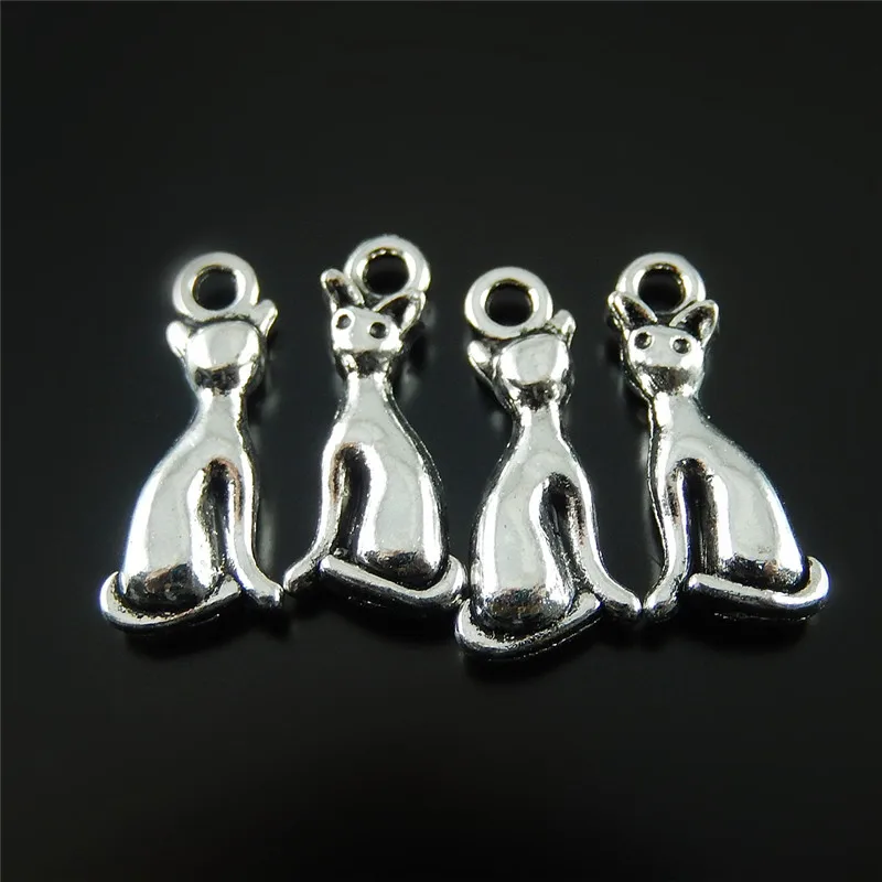 20 шт. из металла мини маленькая кошка ювелирные изделия делая Подвески маленький