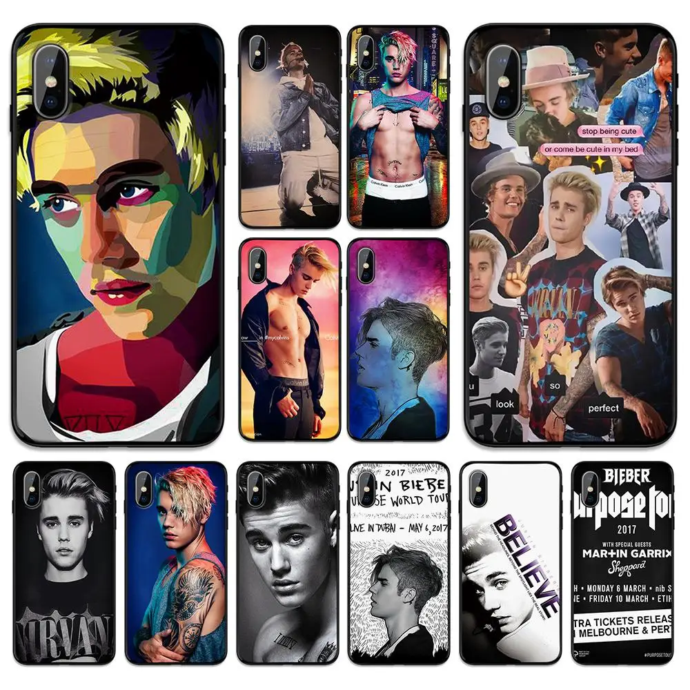Джастин Бибер арт концертная мягкая термополиуретановая крышка чехол для Apple iPhone