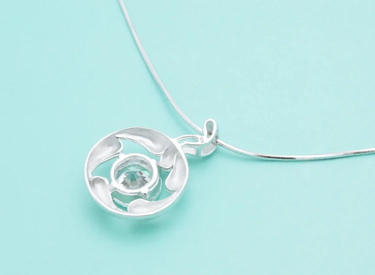 Shone круглая подвеска из циркона. Оптовая продажа серебряных ювелирных изделий