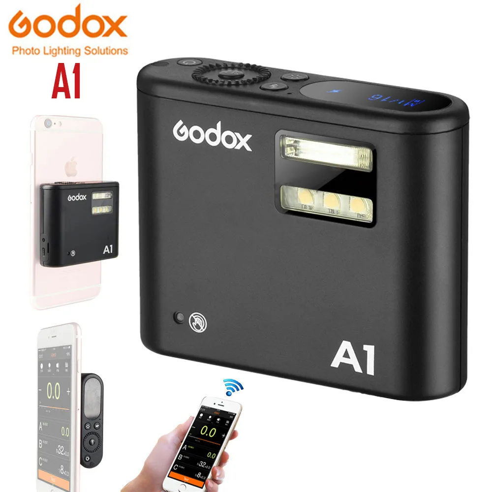 Вспышка Godox A1 со встроенной беспроводной системой 2 4G Bluetooth 4 0 и литиевой батареей