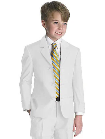Лидер продаж, белые детские костюмы Свадебный костюм для мальчиков на заказ наряд для мальчиков, смокинг для жениха, детская одежда (пиджак + штаны + жилет)