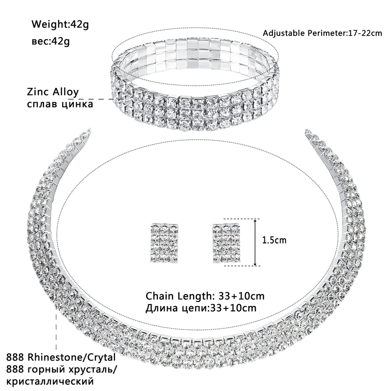 Mecresh классический сткруглый разы африканские Ювелирные наборы кристалл
