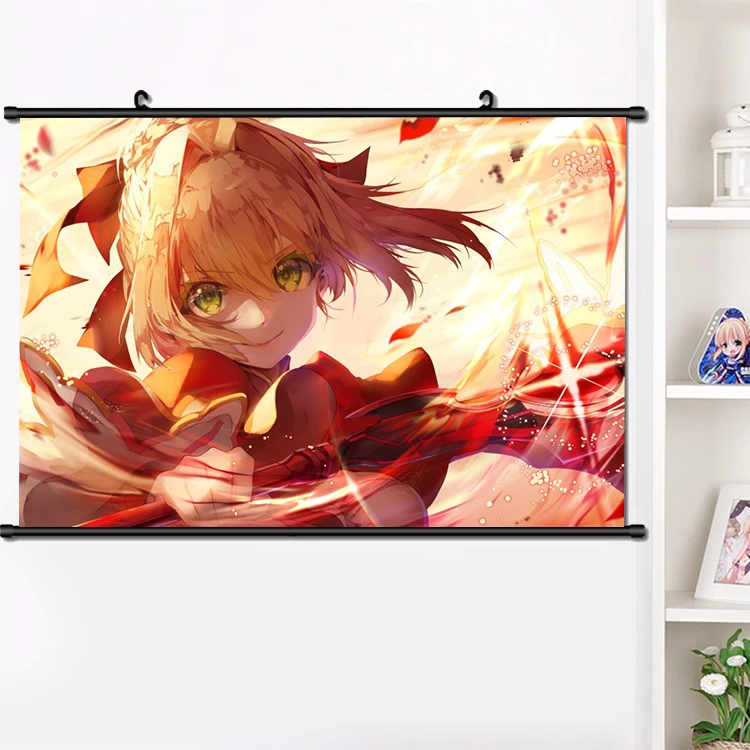 Японская игра Аниме FGO Fate/Экстра Nero сабля прокрутки плакат манга настенные