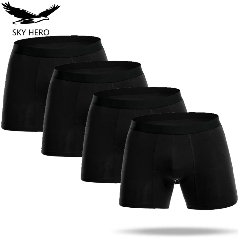 4 шт. Длинные мужские боксеры нижнее белье трусы хлопковые Cuecas Calzoncillos шорты