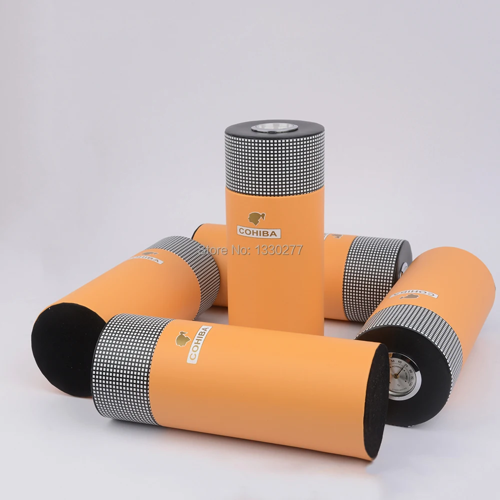 Держатель для сигары Cohiba кожаный портсигар с кедровым деревом шпон классический стиль портативная Сигара коробка подходит для 7 Cuba сигар до 54 колец