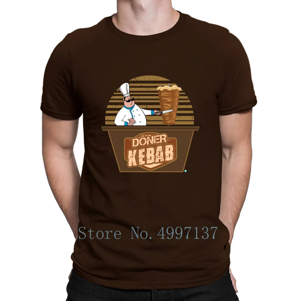 Doner кебаб футболка дизайн S-Xxxl Известный Весна Осень стиль Официальная футболка с картинкой рубашка - Цвет: coffee