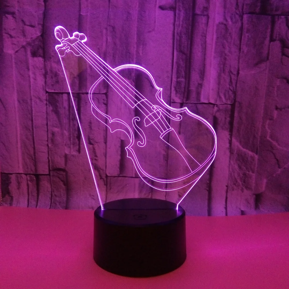 Новая гитарная 3d лампа цветной светодиодный ночник с дистанционным управлением
