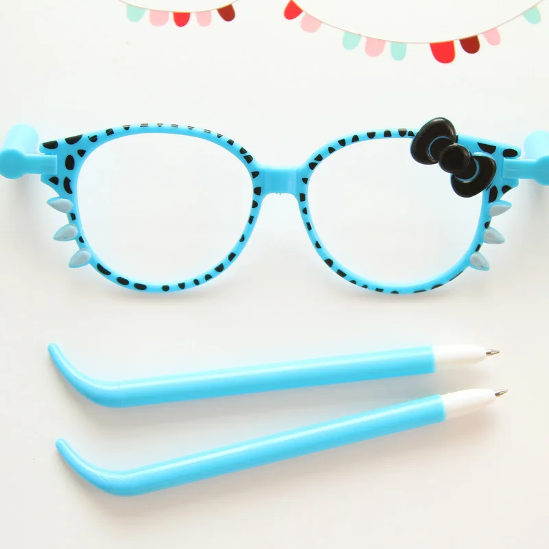 

2 pcs cute creative bow tie glasses ballpoint pens children's gifts school office supplies novelty toys