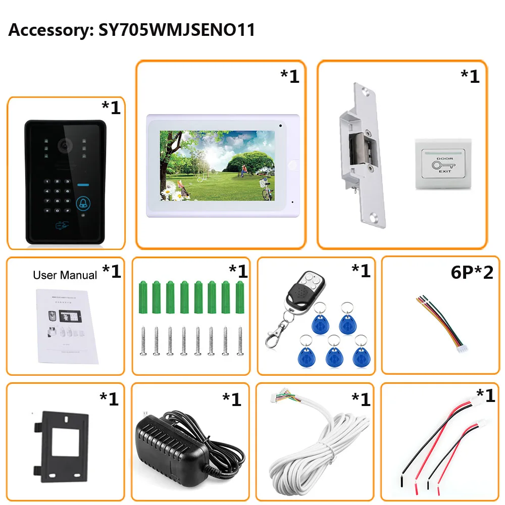 7 &quotTFT проводной/беспроводной Wi Fi RFID пароль видео дверные звонки домофон системы