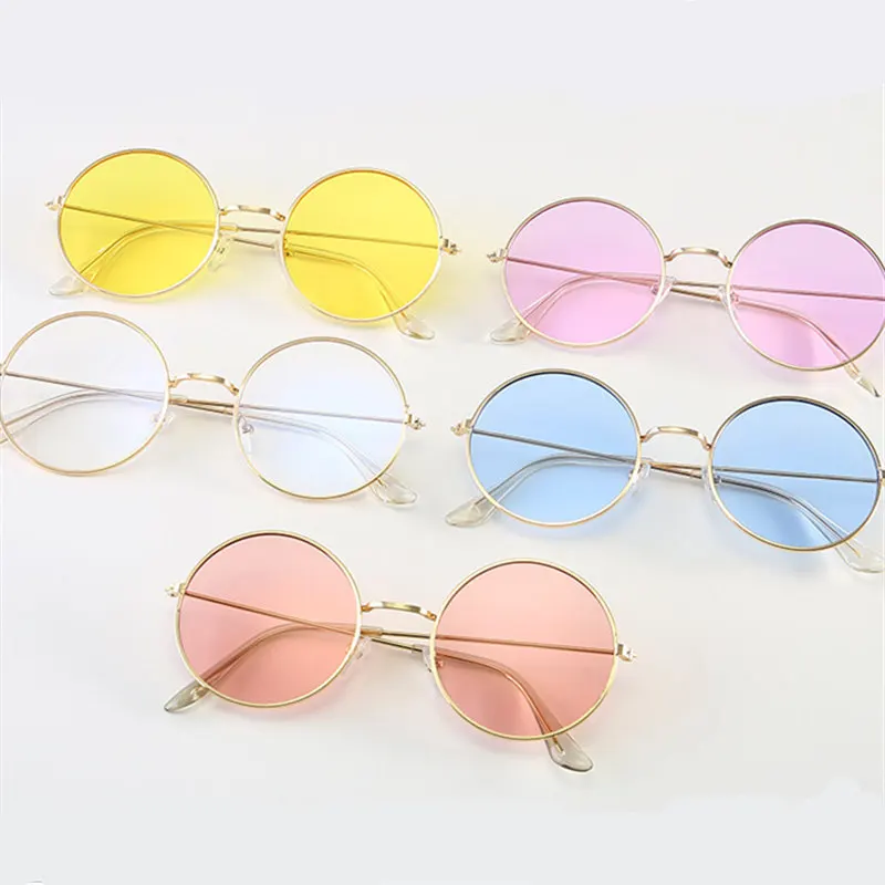 

Vintage Round Sunglasses Women Ocean Color Lens Mirror Sunglasses Female Brand Design Metal Frame Circle Glasses Oculos UV400