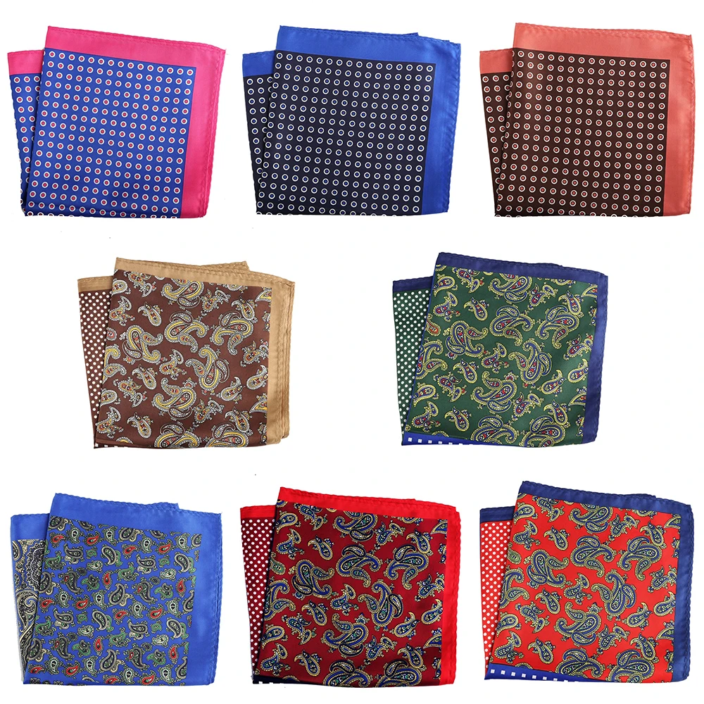 Портной Смит для мужчин s карманные квадраты Винтаж Большой размер в горошек клетчатый Пейсли костюм носовые платки роскошные мужские носовые аксессуары
