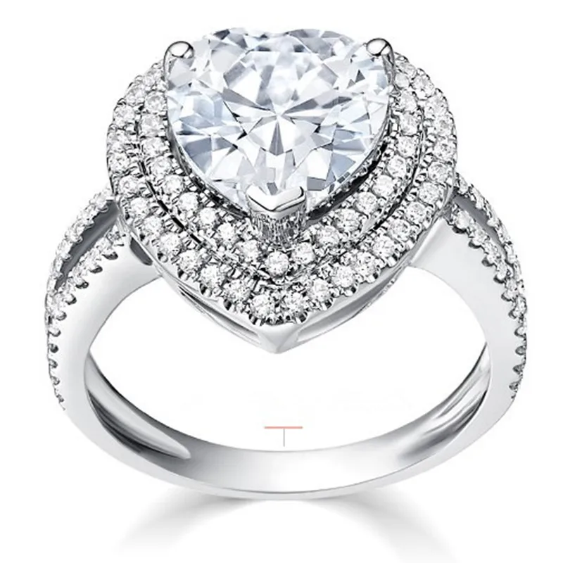 Надежное Ювелирное кольцо для помолвки 2CT гарантия стерлинг серебряное