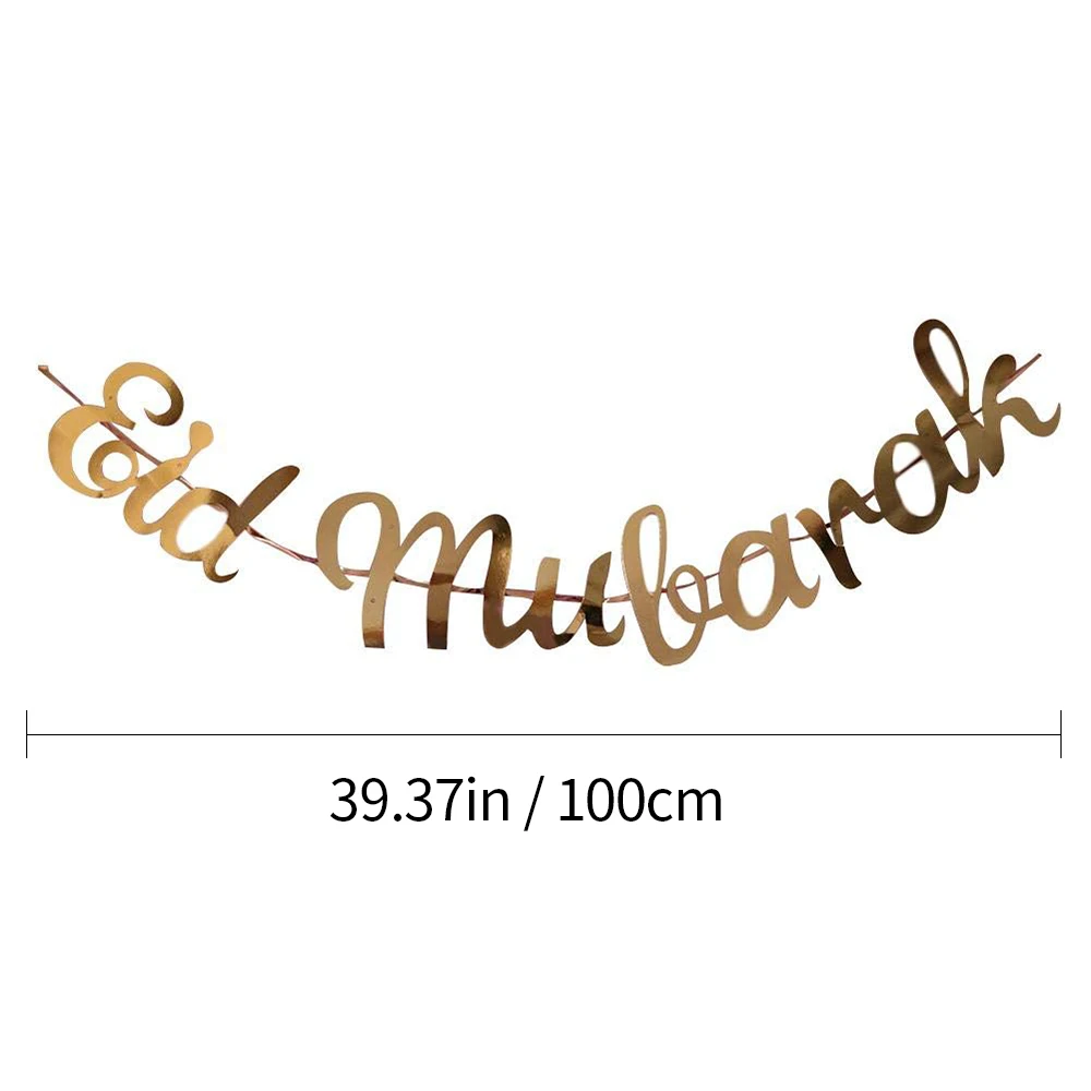 Золотой баннер с блестками Бантинг Соединенные золотые блестки ИД Мубарак