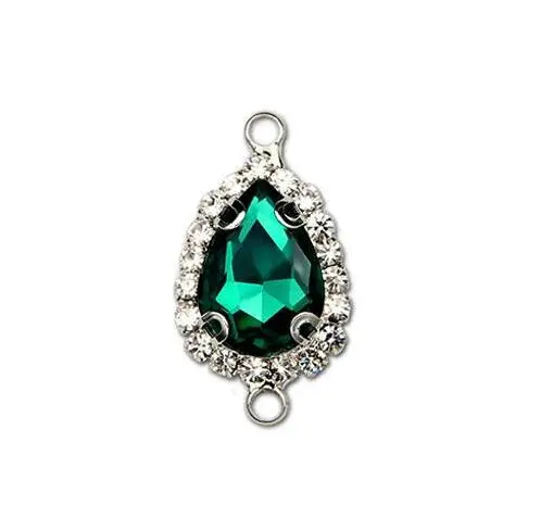 dark green 10 шт. Серебряная основа горный хрусталь кристалл браслет серьги соединитель конец застежка Подвески Подвеска для ожерелья DIY ювелирных изделий Z506 - Цвет: dark green