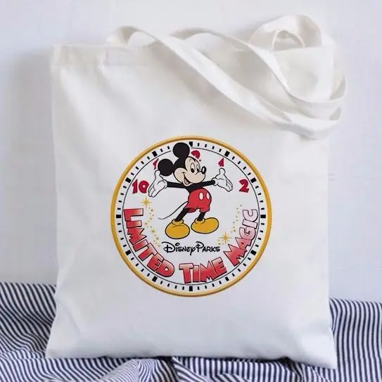 Disney Микки Маус мультфильм плюшевая женская сумка на плечо женская модная парусиновая Сумочка девушка подарок сумка шоппинг - Цвет: 1