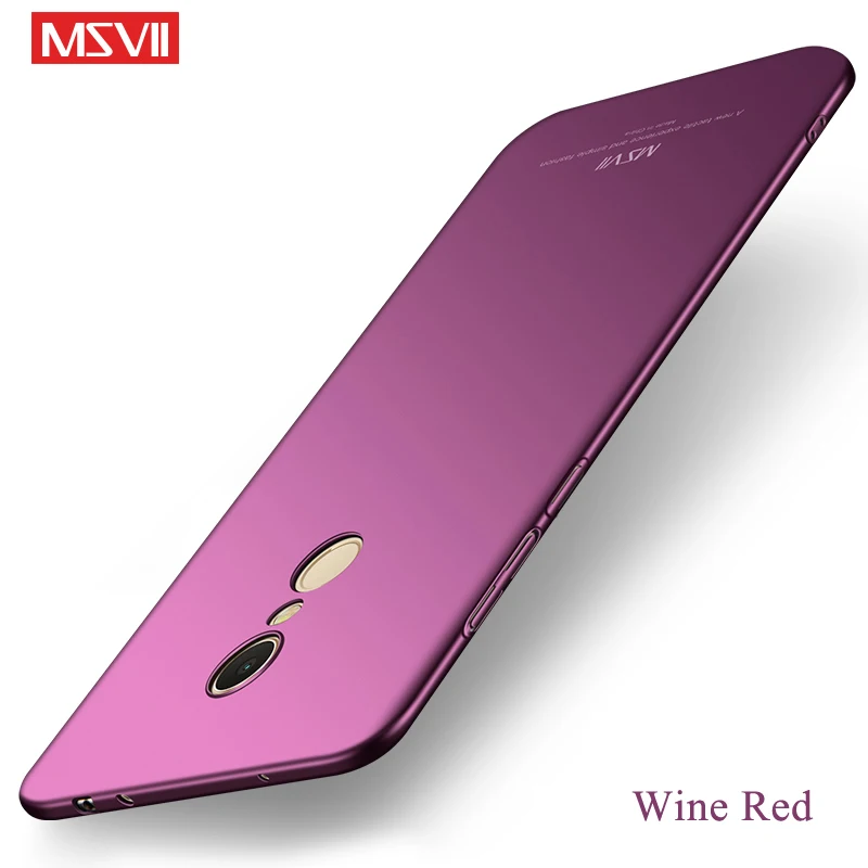 Wine Red Xiaomi Redmi 5 Plus чехол MSVII Тонкий матовый чехол для Xiaomi Redmi 5 Plus чехол Xiomi матовый чехол-держатель Xiaomi Redmi5 Plus чехол s - Цвет: Wine Red