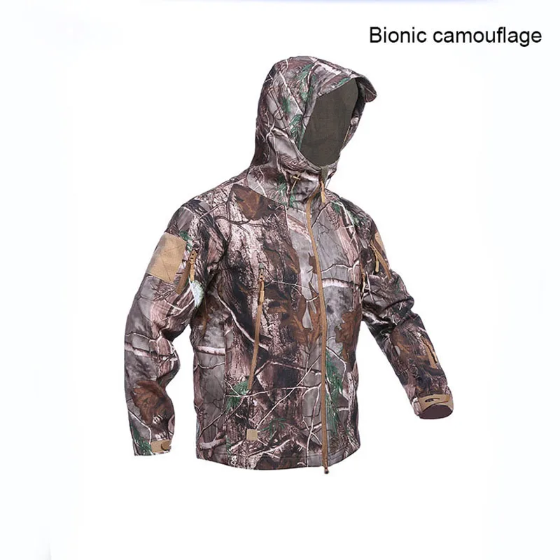 Dead leaves Военная Мужская тактическая куртка из мягкой кожи акулы 4xl, Мужская армейская водонепроницаемая ветрозащитная Боевая куртка TAD, Мужское пальто BF01 - Цвет: Dead leaves