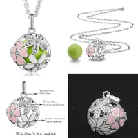 eudora harmony bola pink flower locket 20mm cage pendant necklace fit chime mexican bola fine jewelry for pregnant women k116